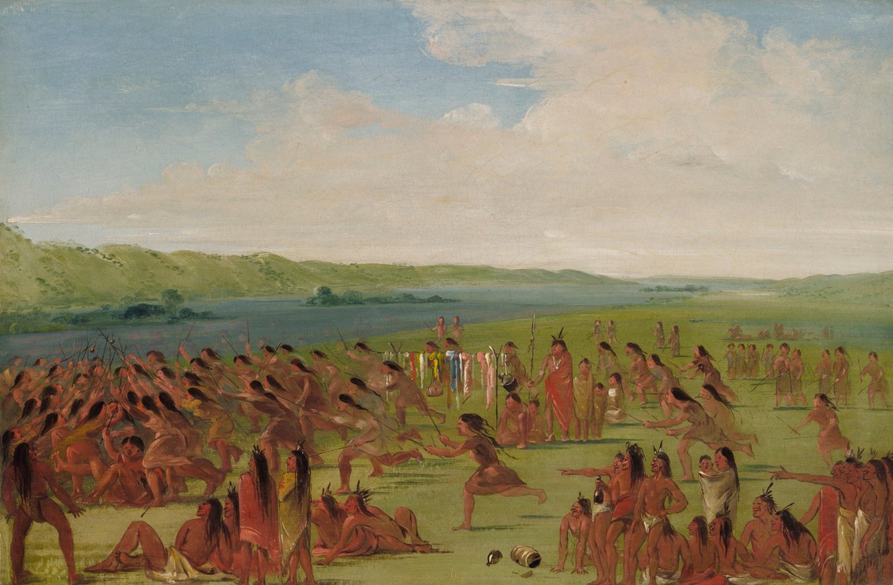 Kvinnornas bollspel, Prairie du Chien av George Catlin