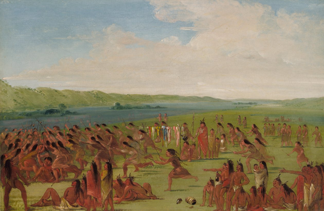 Kvinnornas bollspel, Prairie du Chien, 1835-1836. av George Catlin