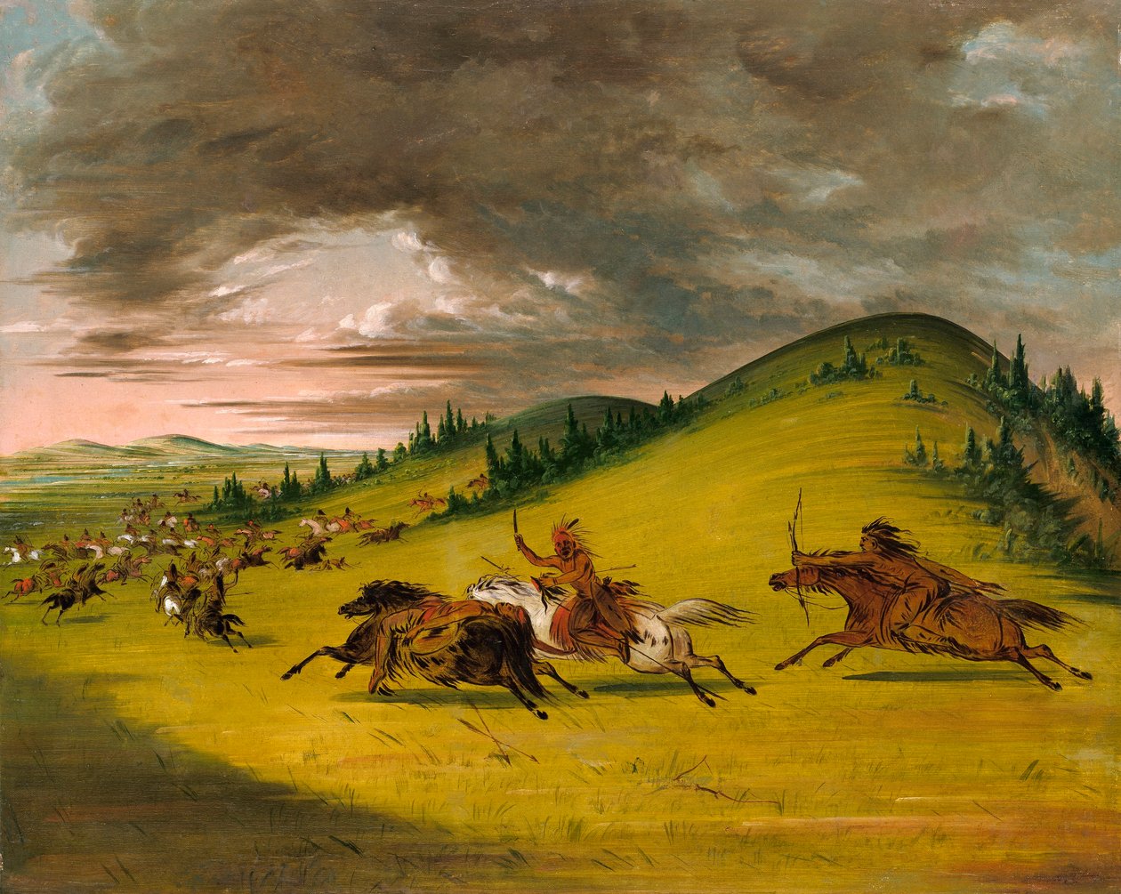 Slaget mellan Sioux och Sac and Fox av George Catlin