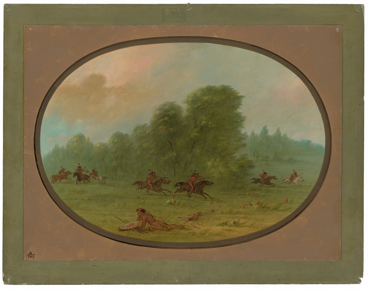 Strid mellan Jiccarilla Apachees och Camanchees av George Catlin
