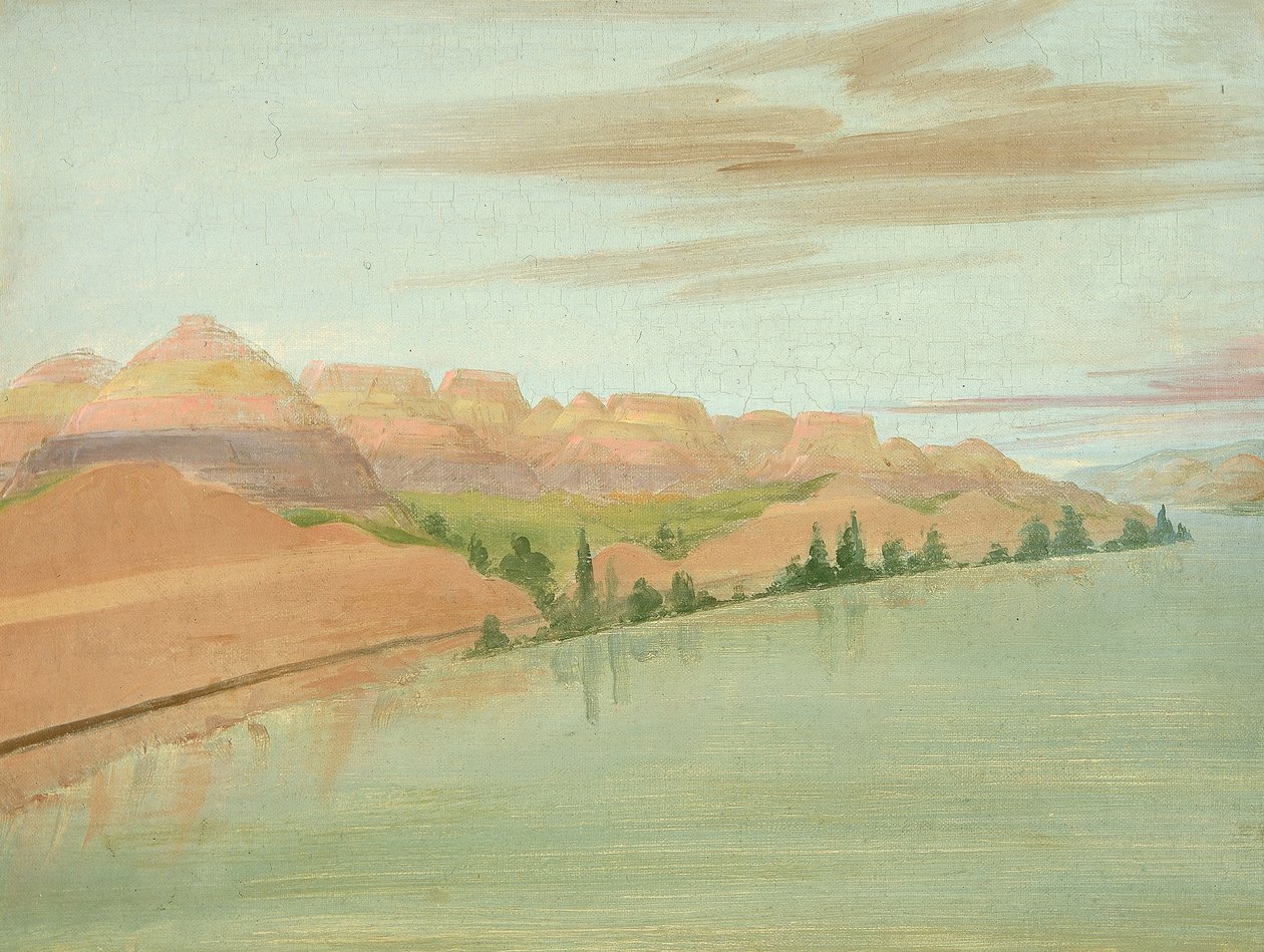 Vackra Clay Bluffs, 20 mil ovanför St. Louis av George Catlin