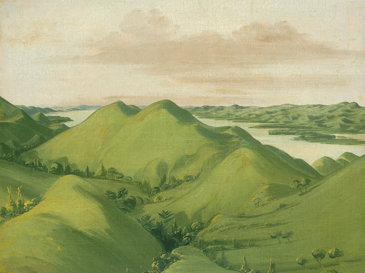 Vackra gräsbevuxna klippor, 110 mil över St. Louis av George Catlin