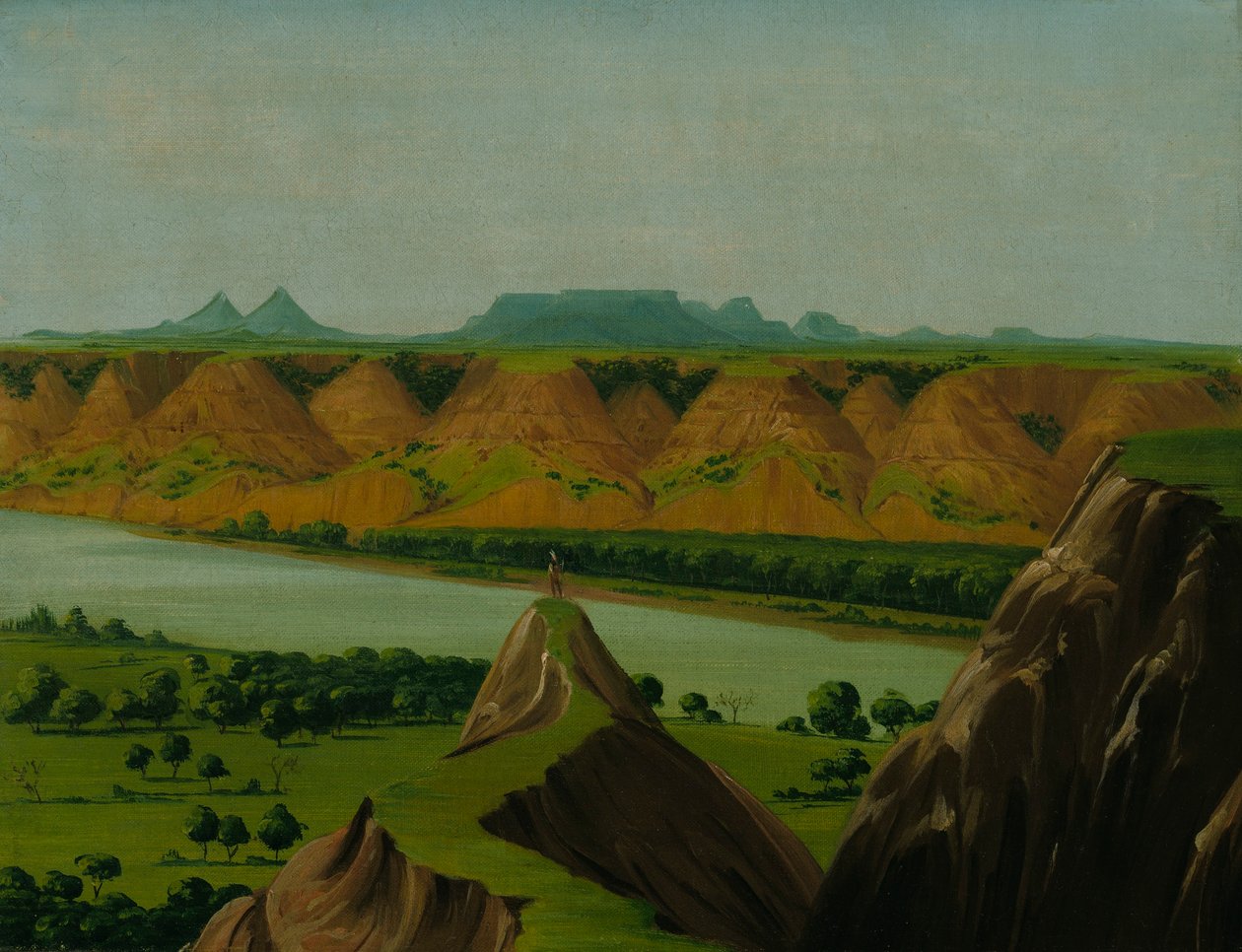 Big Bend på Upper Missouri, 20 mil ovanför St. Louis av George Catlin