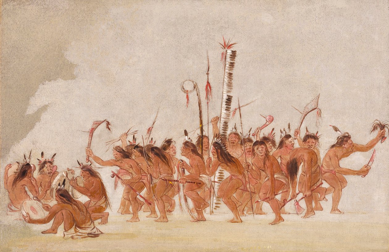 Braves dans, Ojibwa av George Catlin