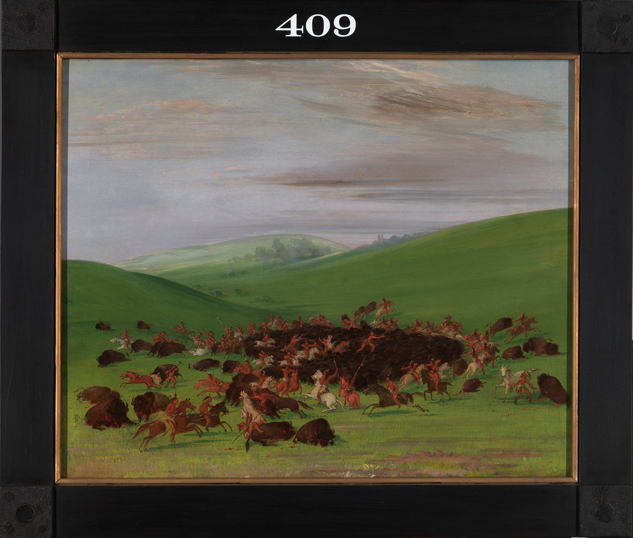 Buffalo Chase, en omringning av Hidatsa av George Catlin
