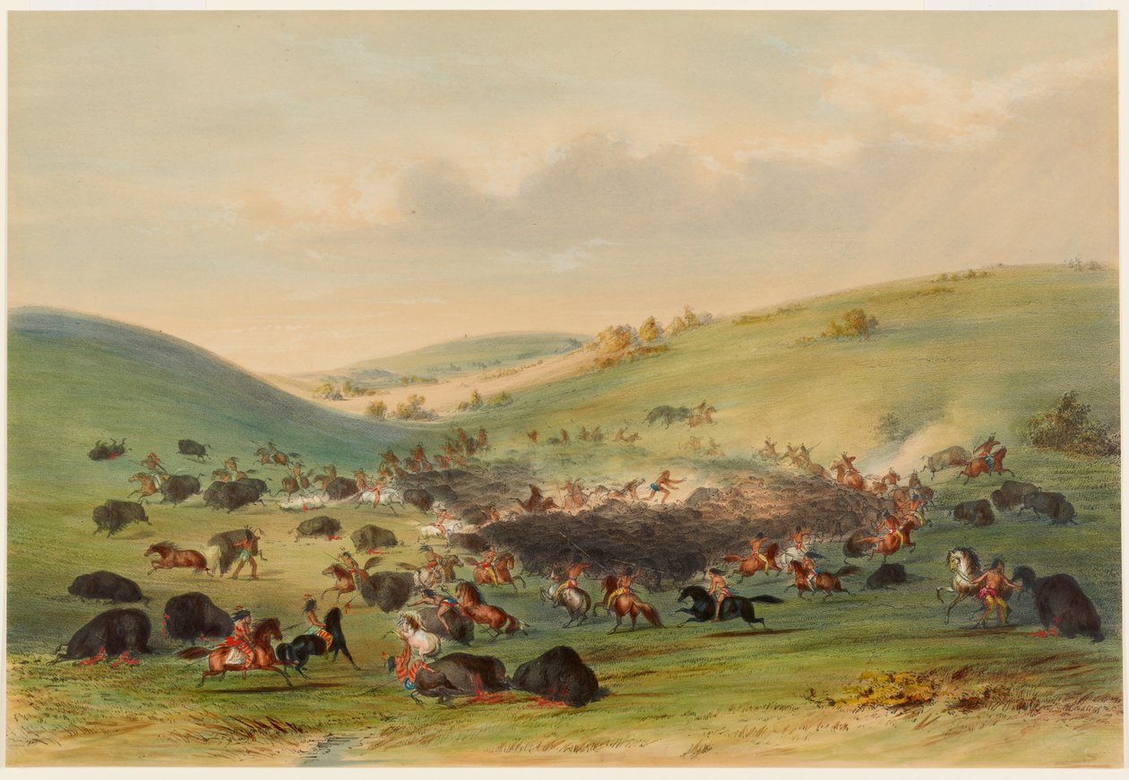 Buffeljakt, inringning av George Catlin