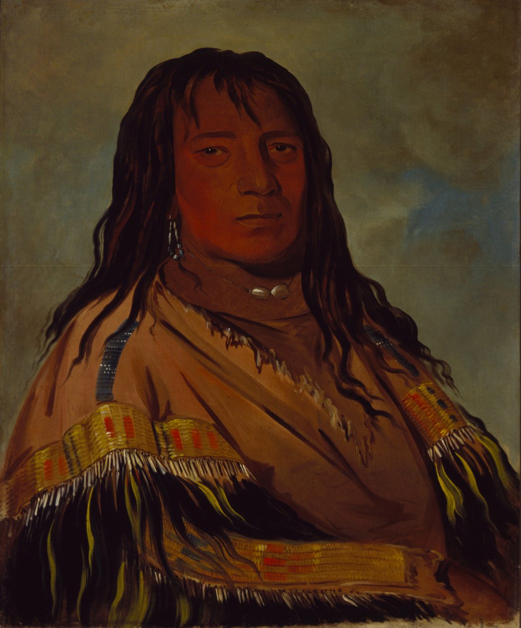 Chá-tee-wah-née-che, No Heart, hövding för Wah-ne-watch-to-nee-nah-bandet av George Catlin