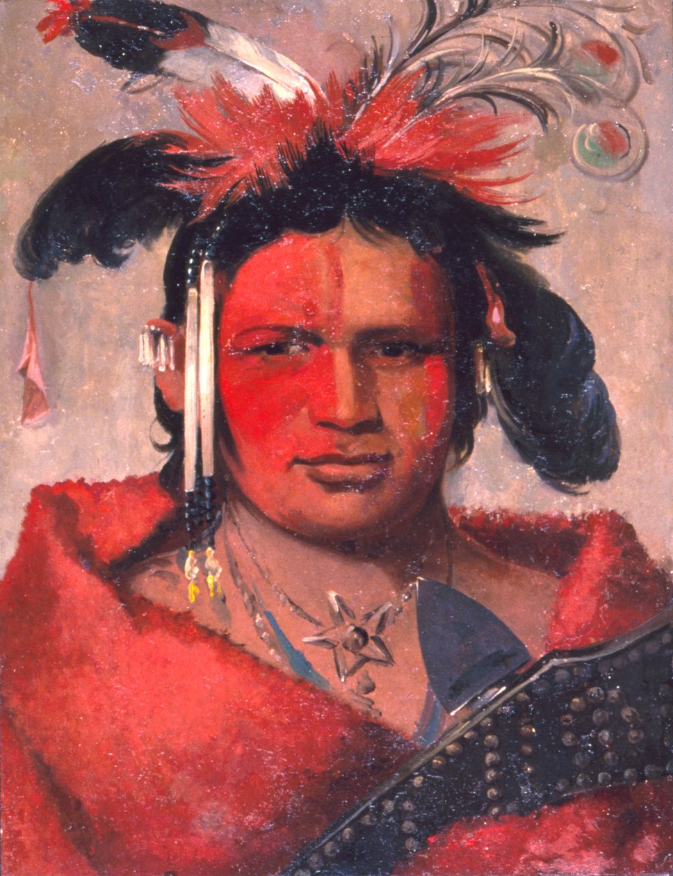Chee-me-náh-na-quet, Great Cloud, son till Grizzly Bear, 1831. av George Catlin