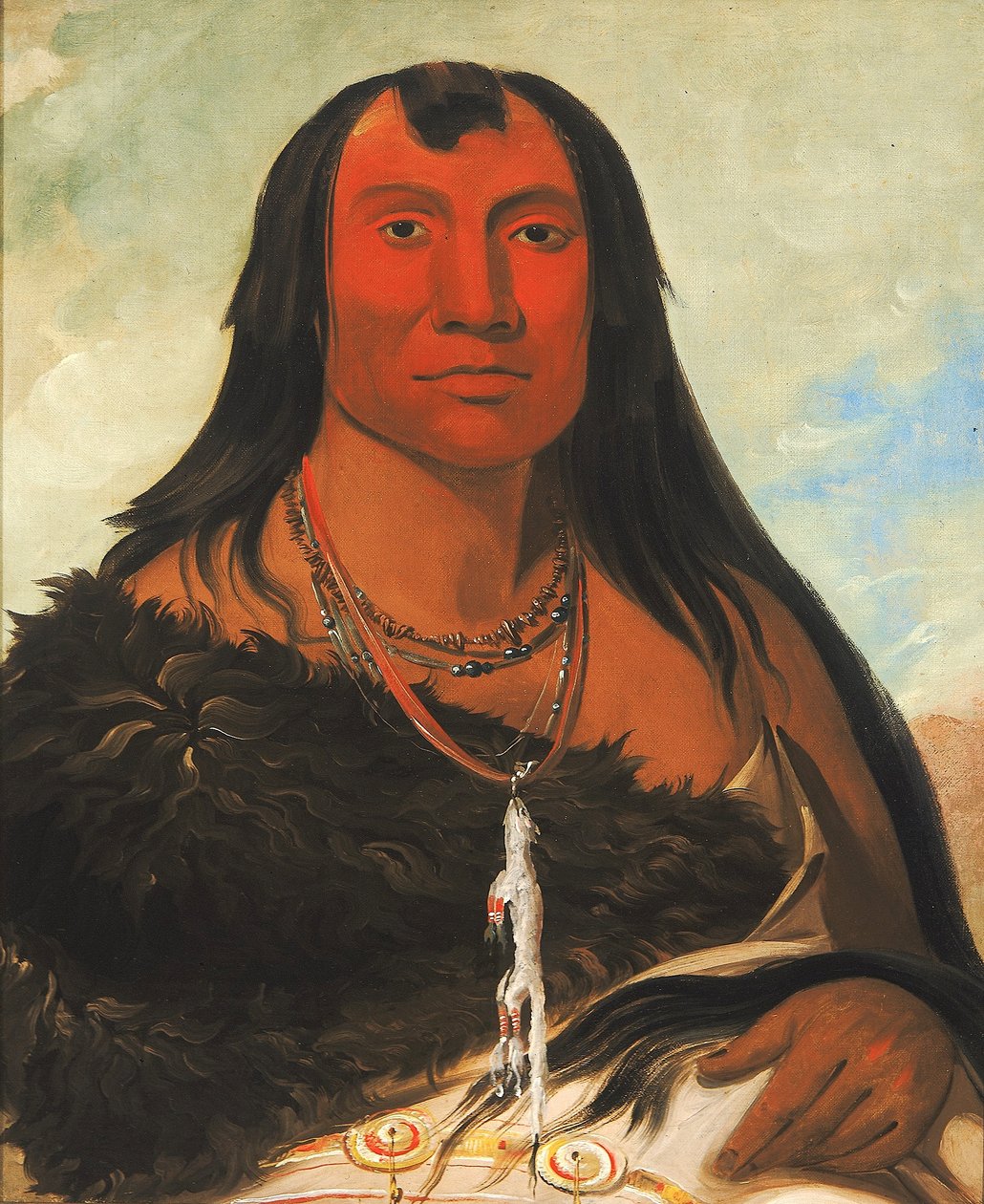 Cháh-ee-chópes, fyra vargar, en sörjande hövding av George Catlin