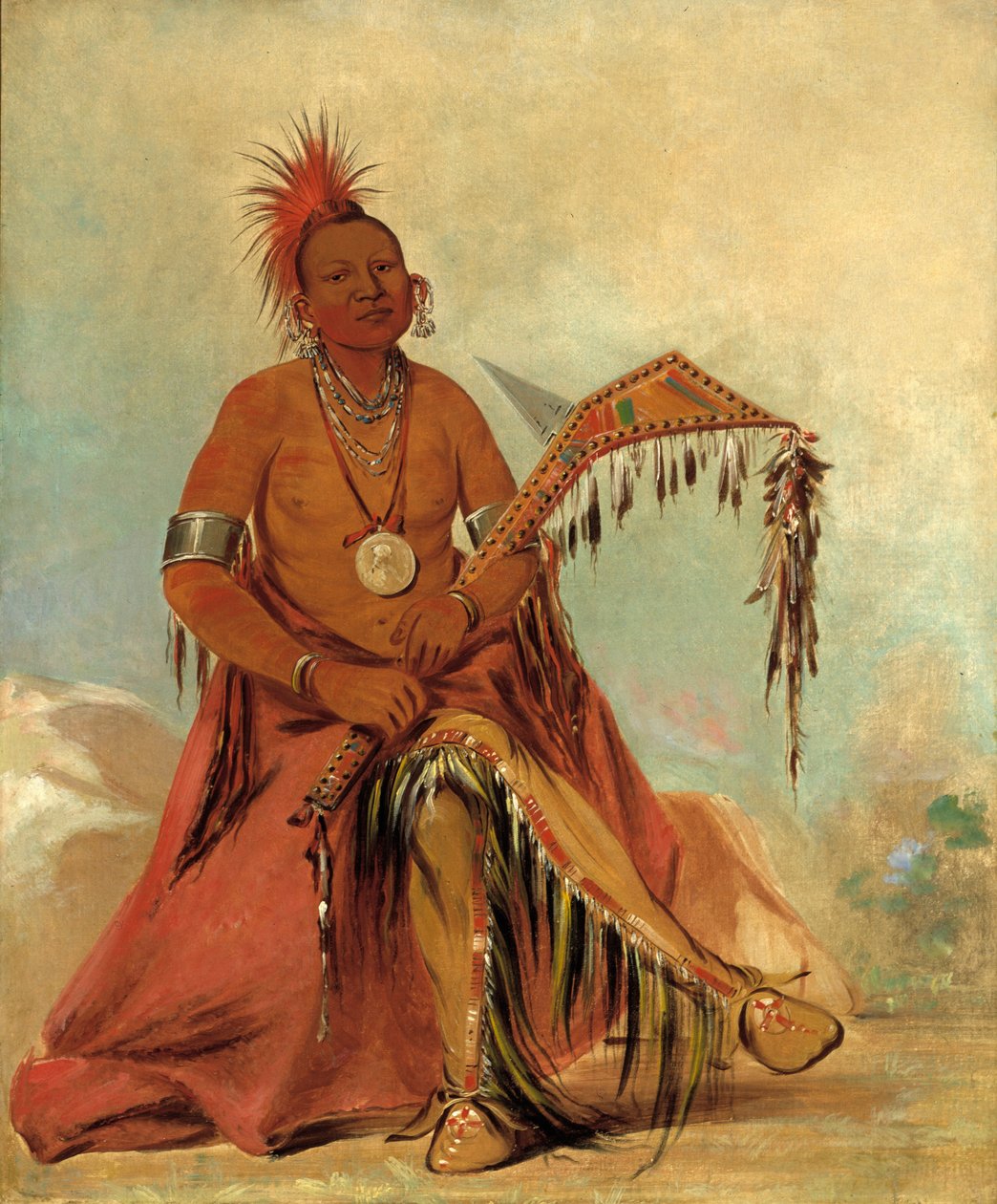 Cler-mónt, förste hövding för stammen, 1834. av George Catlin