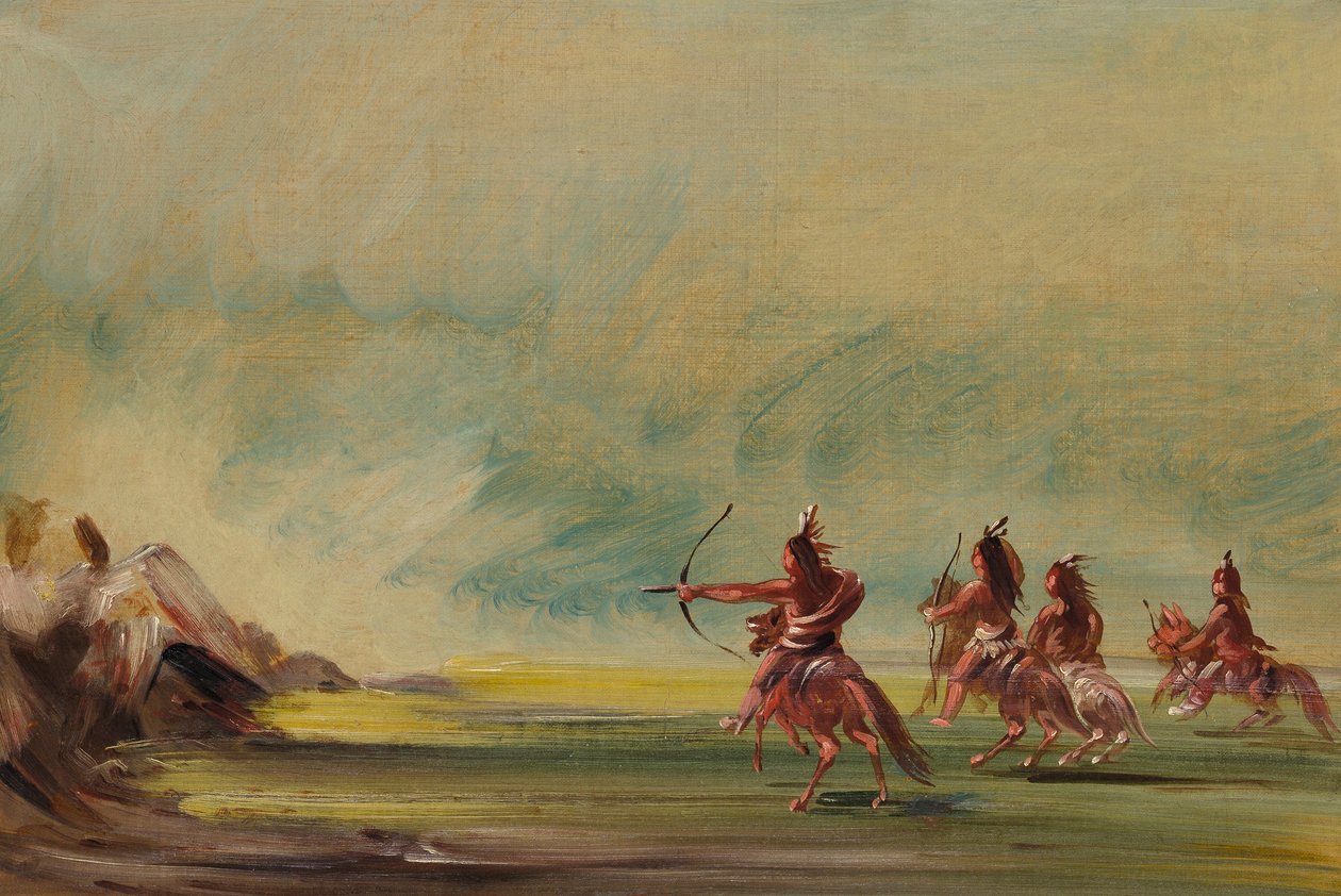 Comanche ger pilar till Medicine Rock av George Catlin