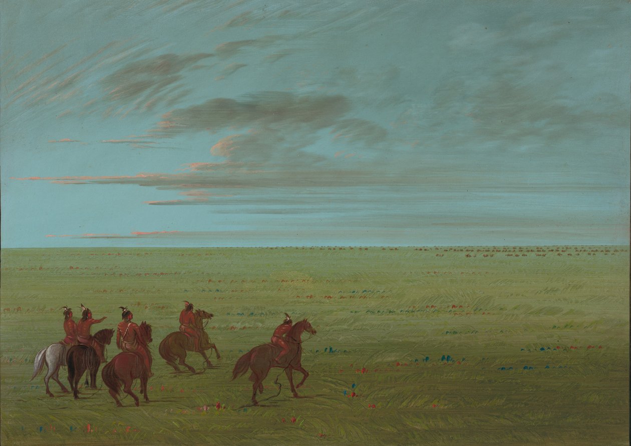 Connibos startar för vilda hästar, 18541869. av George Catlin