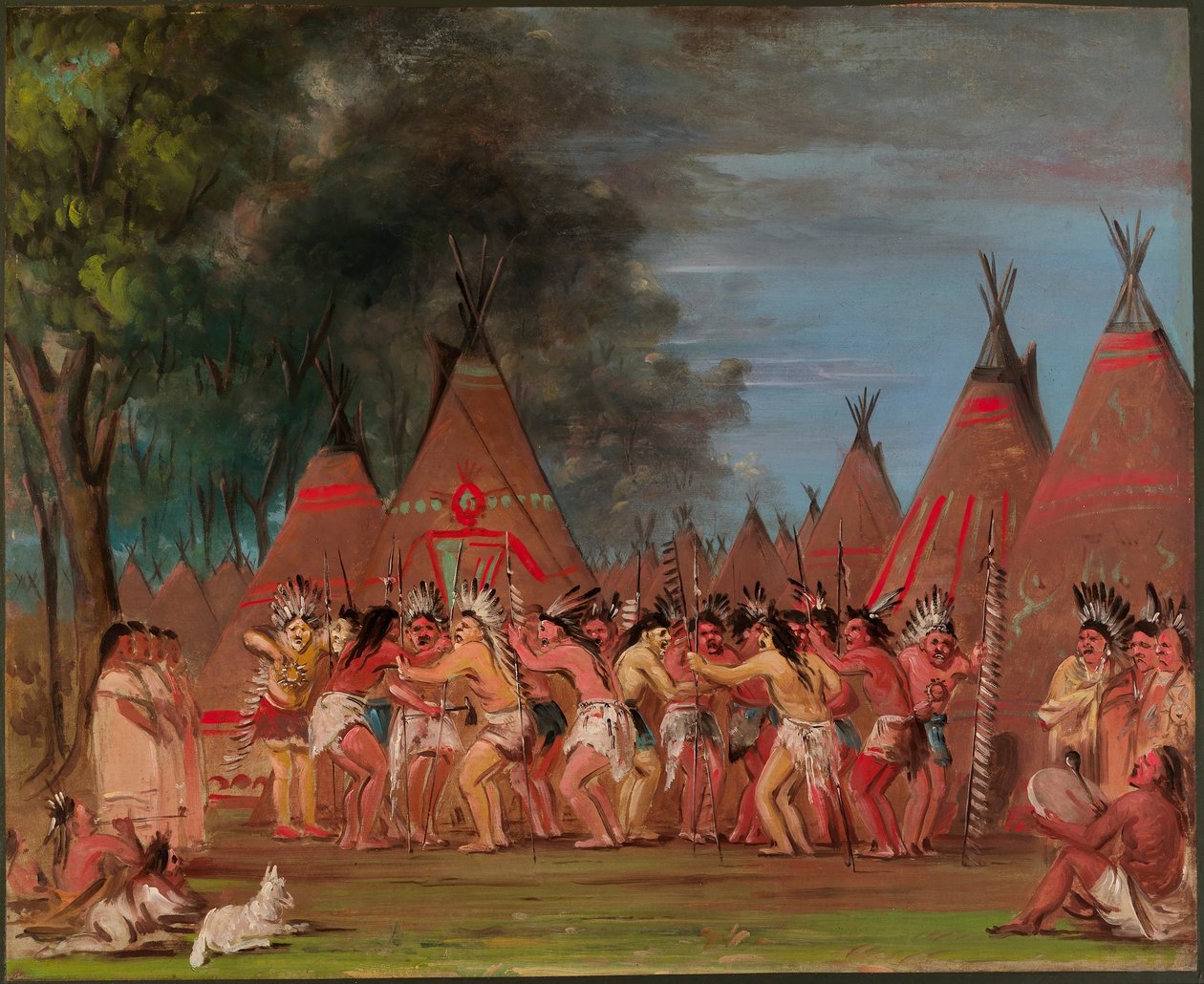 Hövdingarnas dans, mynningen av Tetonfloden av George Catlin