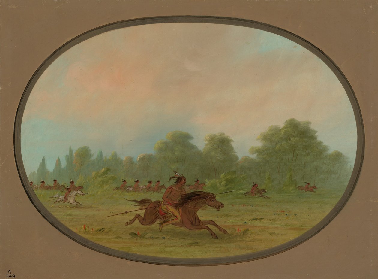 Defile of a Comanche War Party, 18611869. av George Catlin