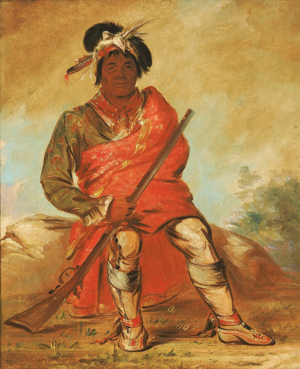 Eteh-ée-fix-e-co, Hjort utan hjärta, en hövding av George Catlin