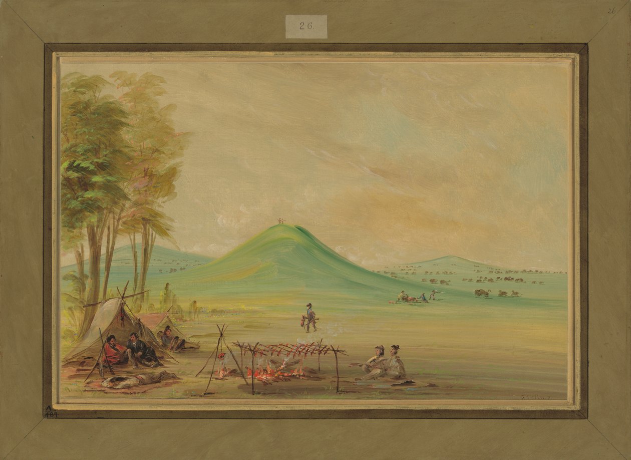 Expedition slog läger på en prärie i Texas, april 1686, 1847-48 av George Catlin