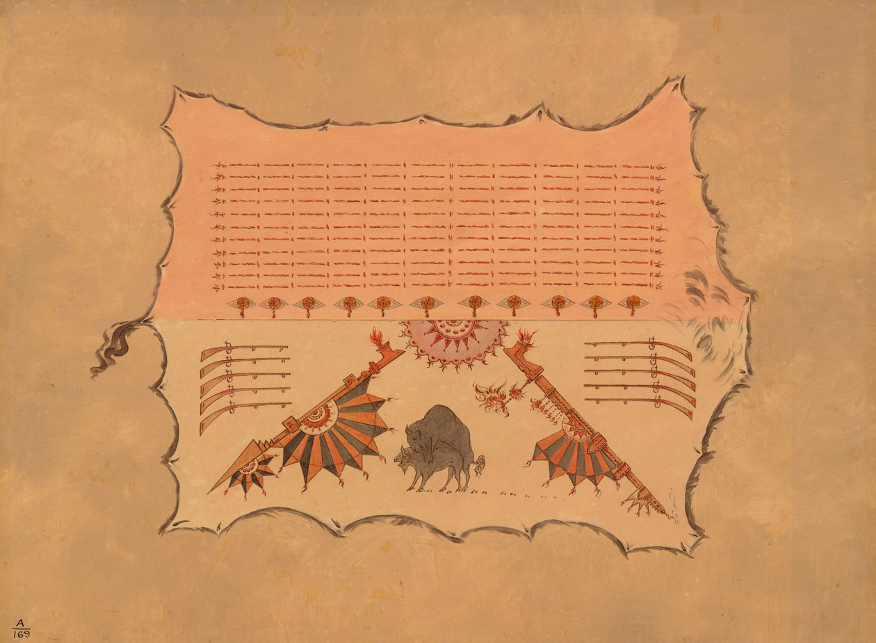 Faksimil av en Omaha-rock, 18611869. av George Catlin