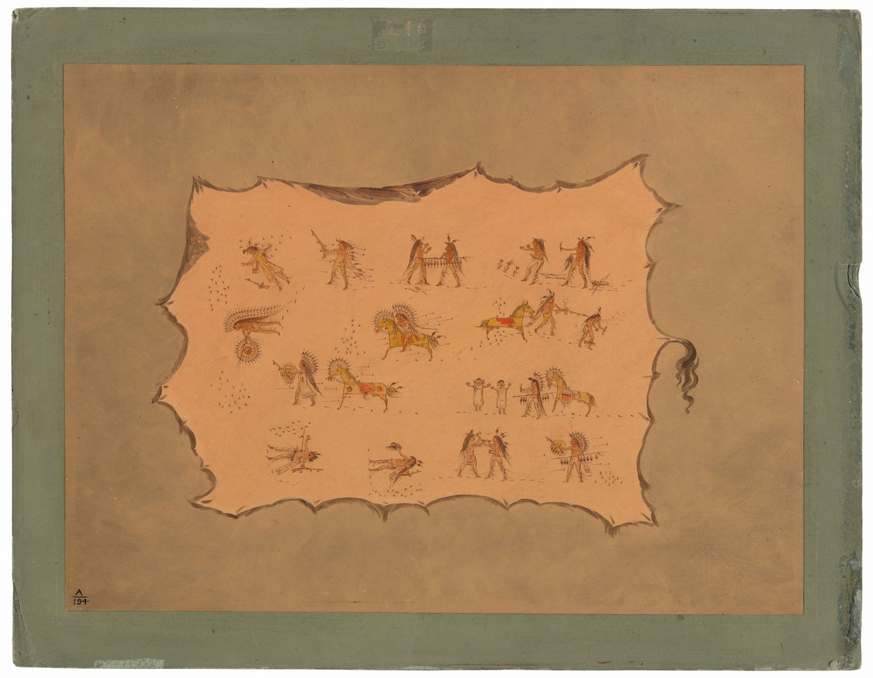 Faksimil av manteln av Mah-to-toh-pa - Mandan av George Catlin