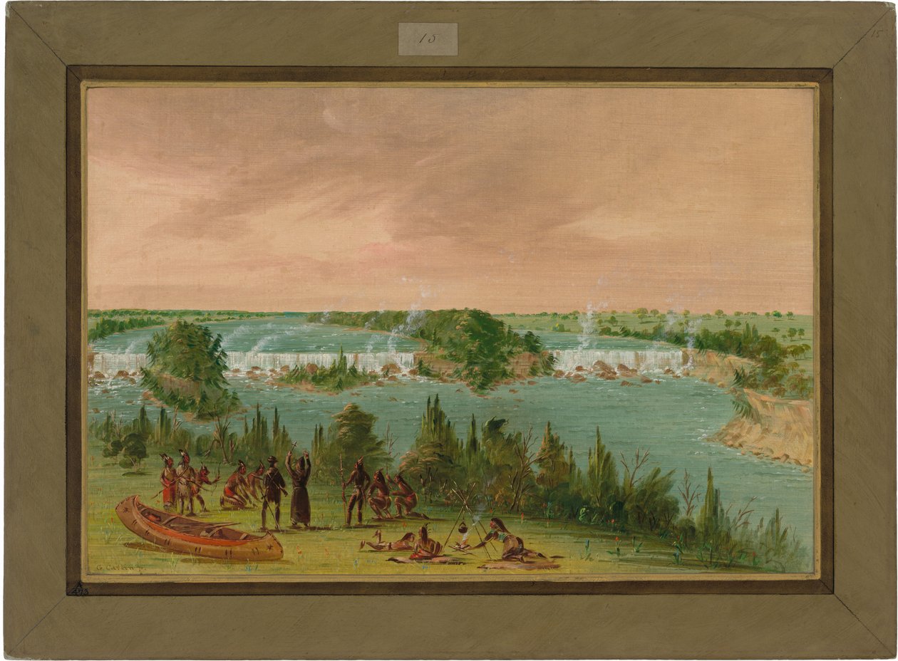 Fader Hennepin och följeslagare vid St. Anthonyfallen. 1 maj 1680 av George Catlin