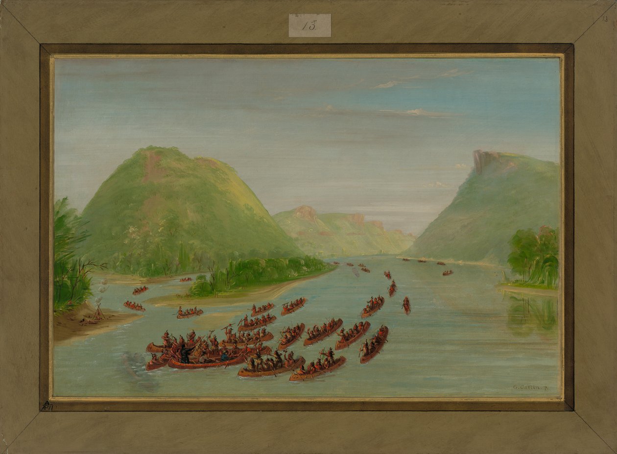 Fader Hennepin och två följeslagare gjordes till fångar av siouxerna, april 1680, 1847-48 av George Catlin