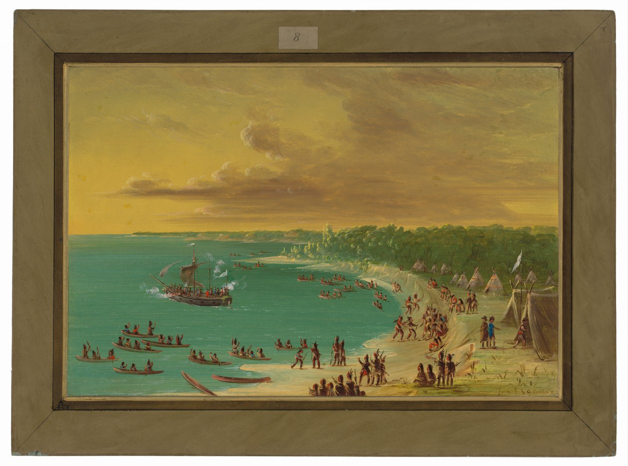 Första seglingen av Griffin på Lake Erie. 7 augusti 1679 av George Catlin