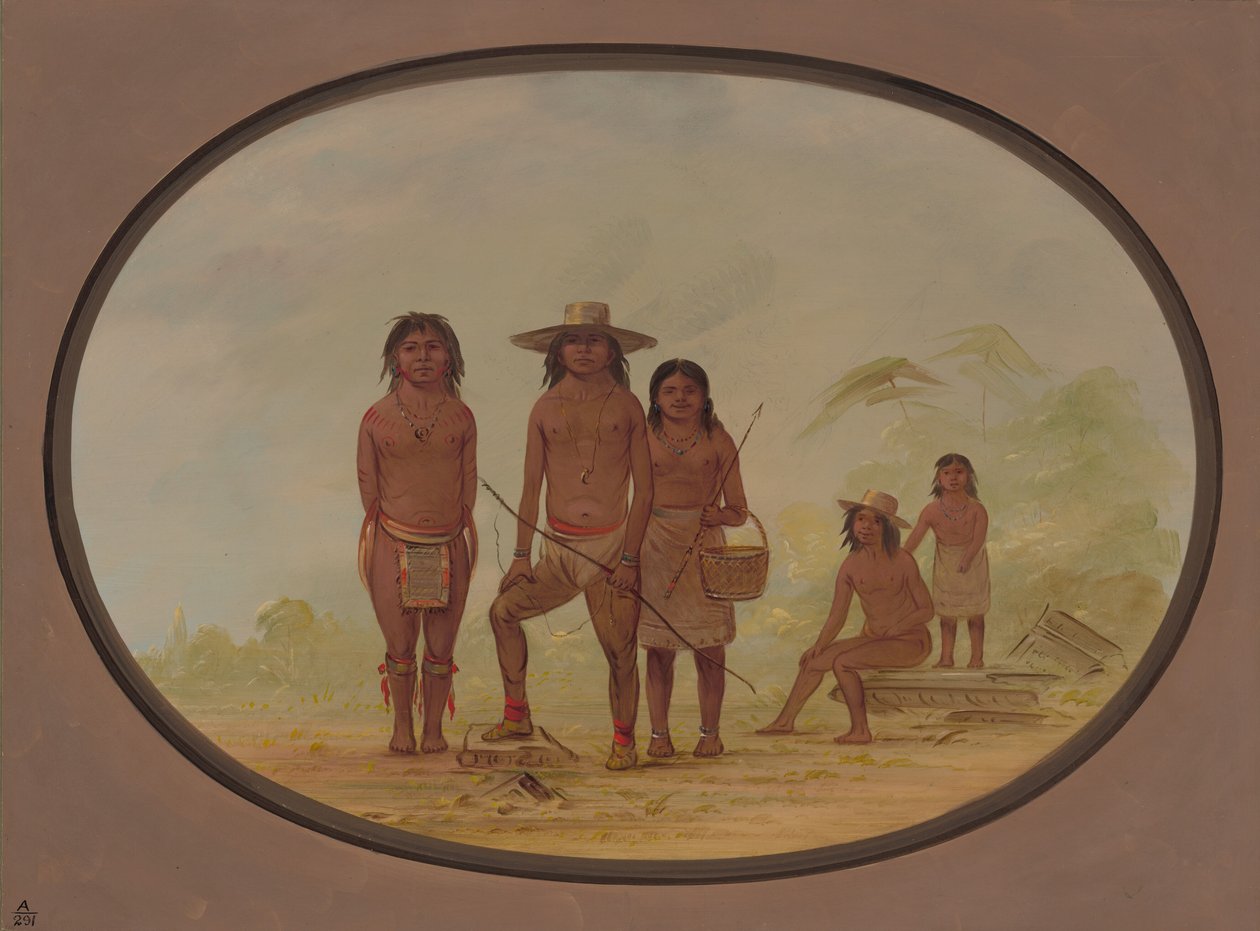 Fem Mayaindianer, 18551869. av George Catlin