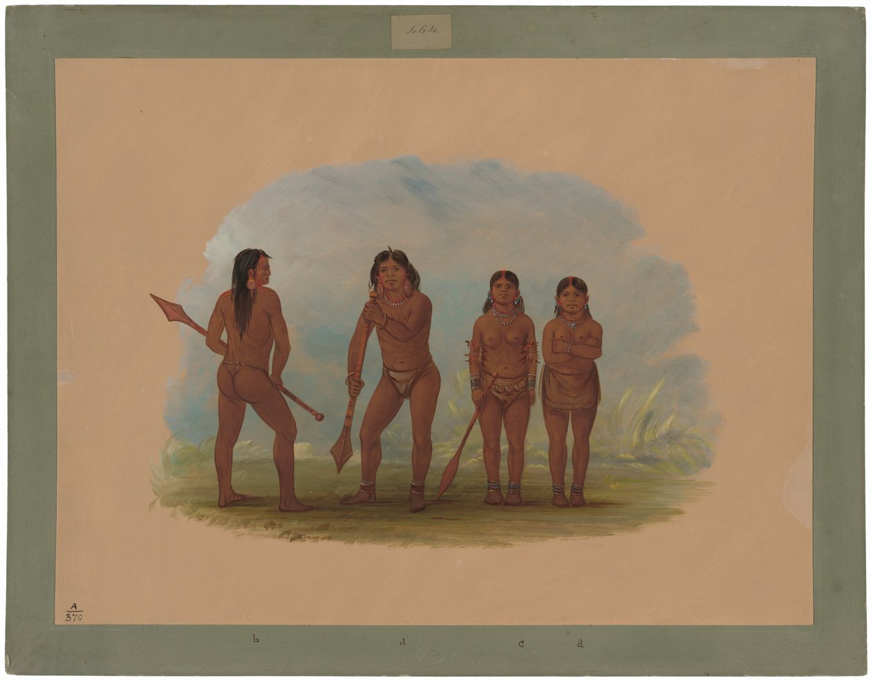 Fyra Angustura-indianer av George Catlin