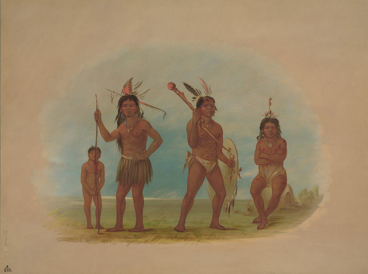 Fyra Arowak-indianer, 18541869. av George Catlin