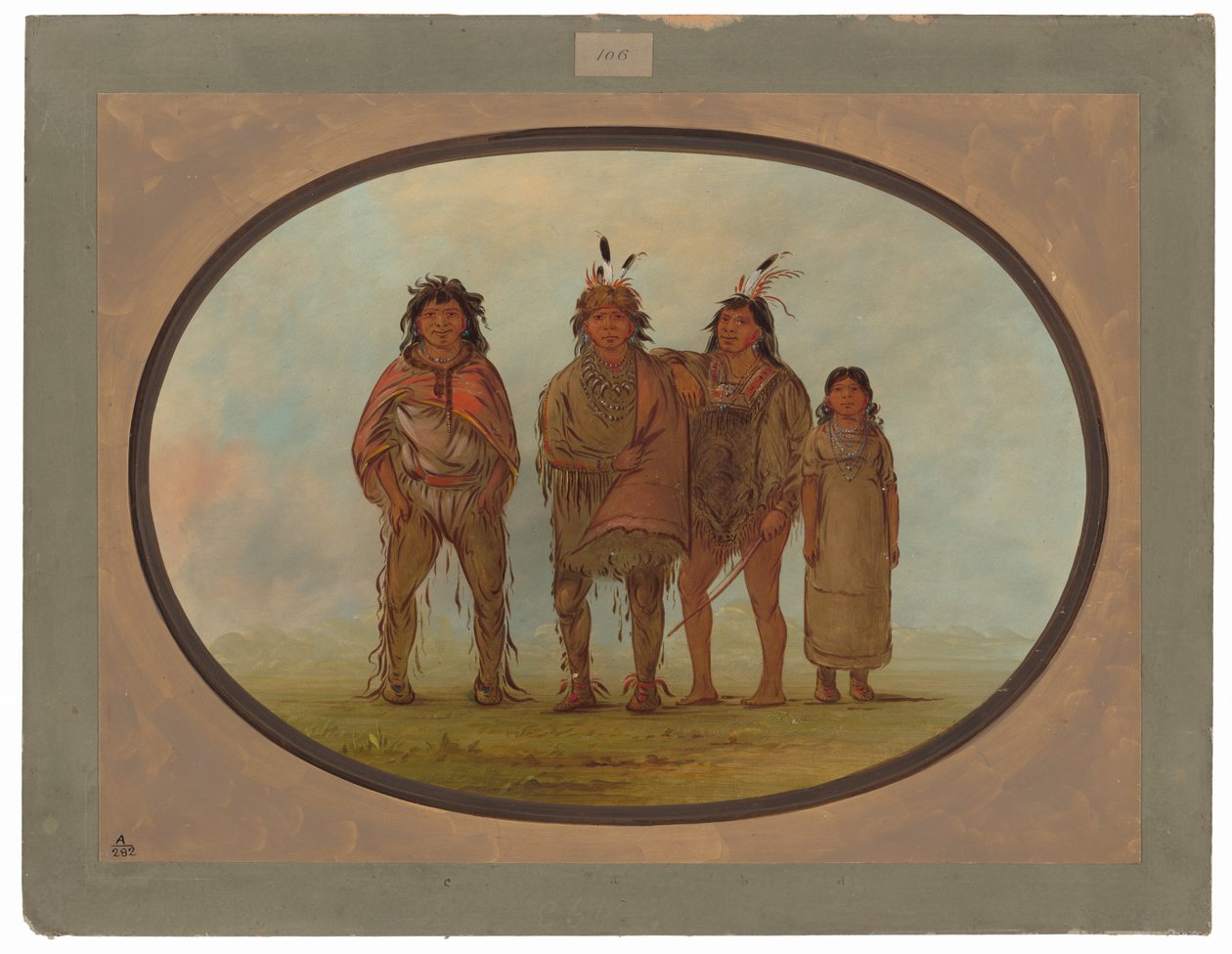 Fyra dogribindianer av George Catlin