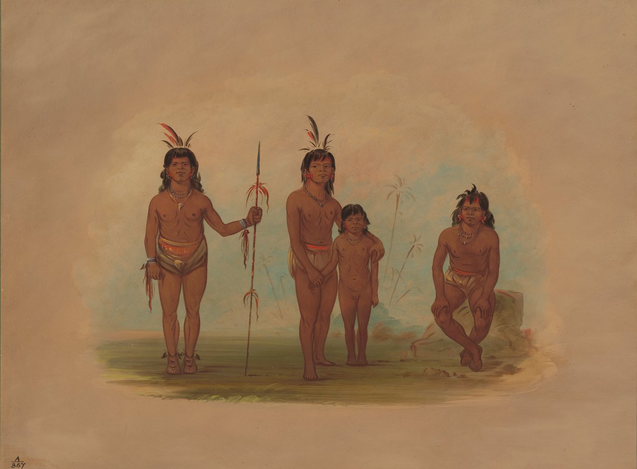 Fyra goo-a-give indianer, 18541869. av George Catlin