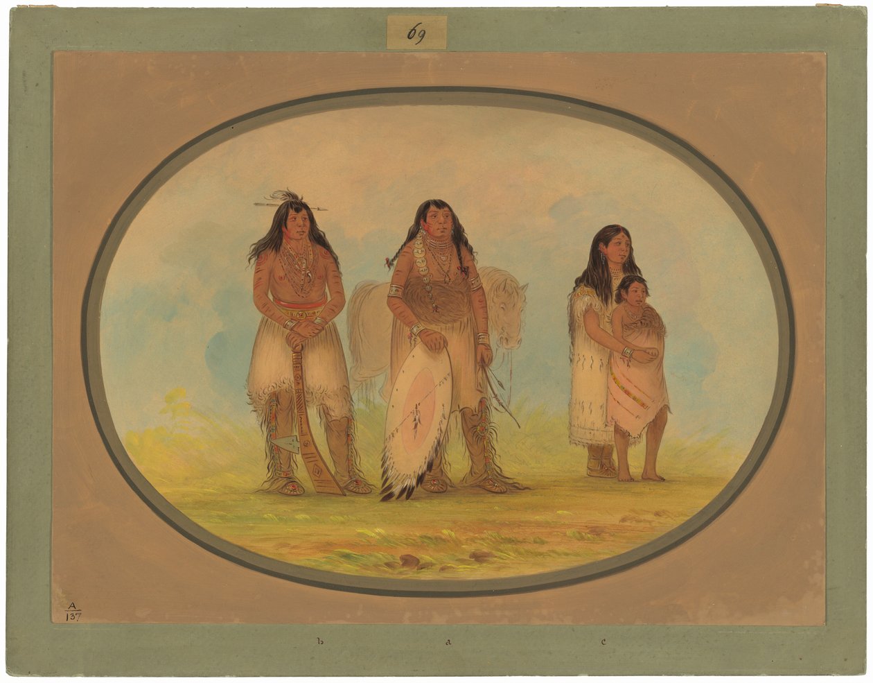 Fyra Kiowa-indianer av George Catlin