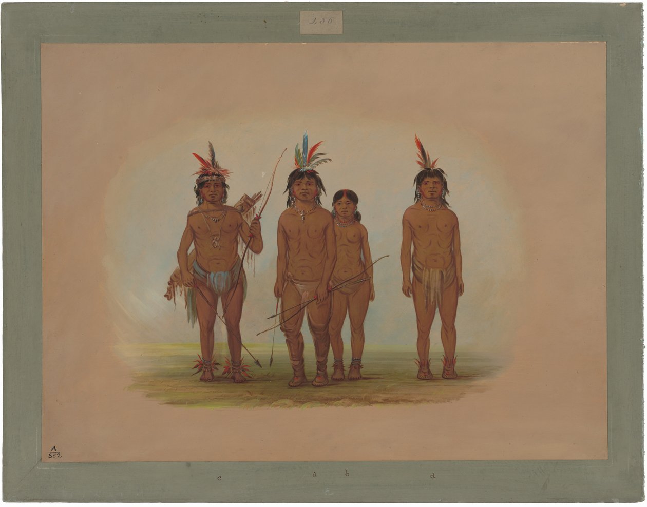 Fyra Macouchi-indianer av George Catlin