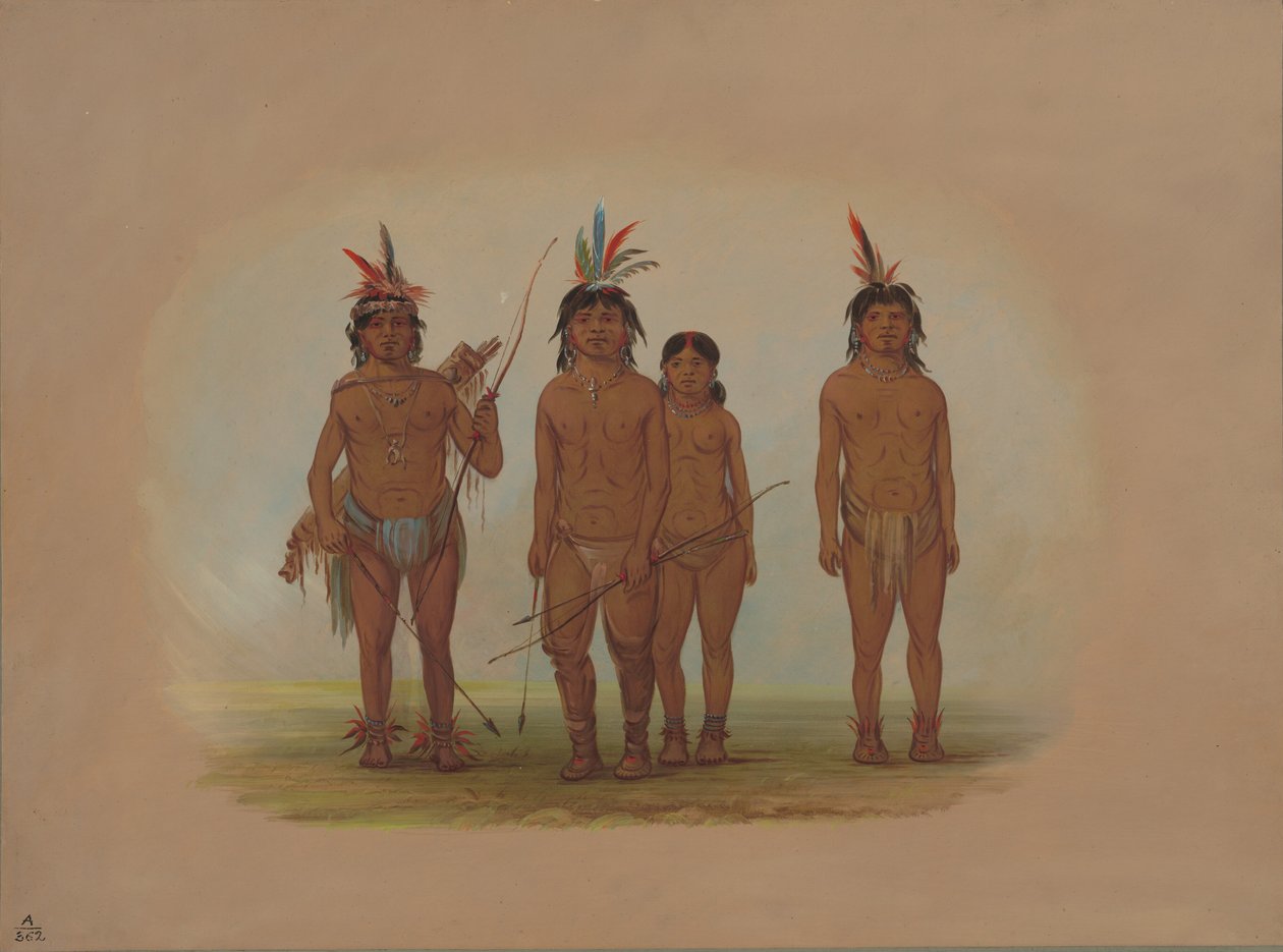 Fyra Macouchi-indianer, 18541869. av George Catlin