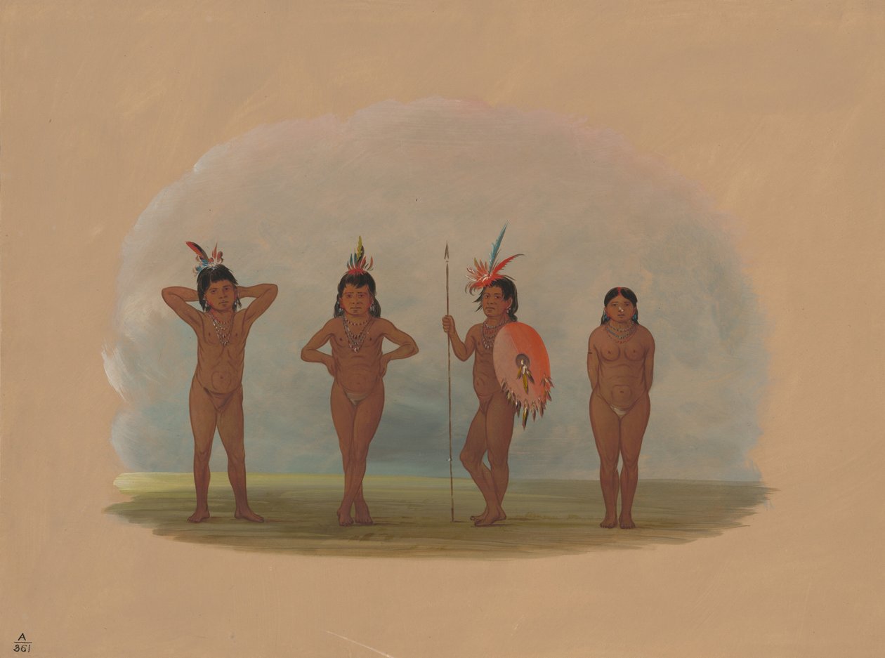Fyra Zurumati-barn, 18541869. av George Catlin