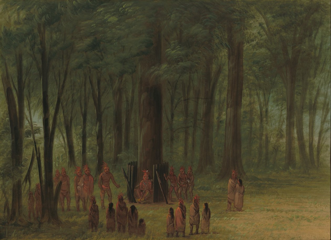 Black Hawks begravning - Saukie, 18611869. av George Catlin