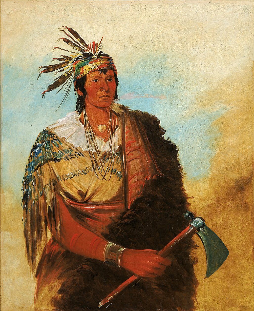 Go-to-ków-páh-ah, står för sig själv, en framstående modig av George Catlin