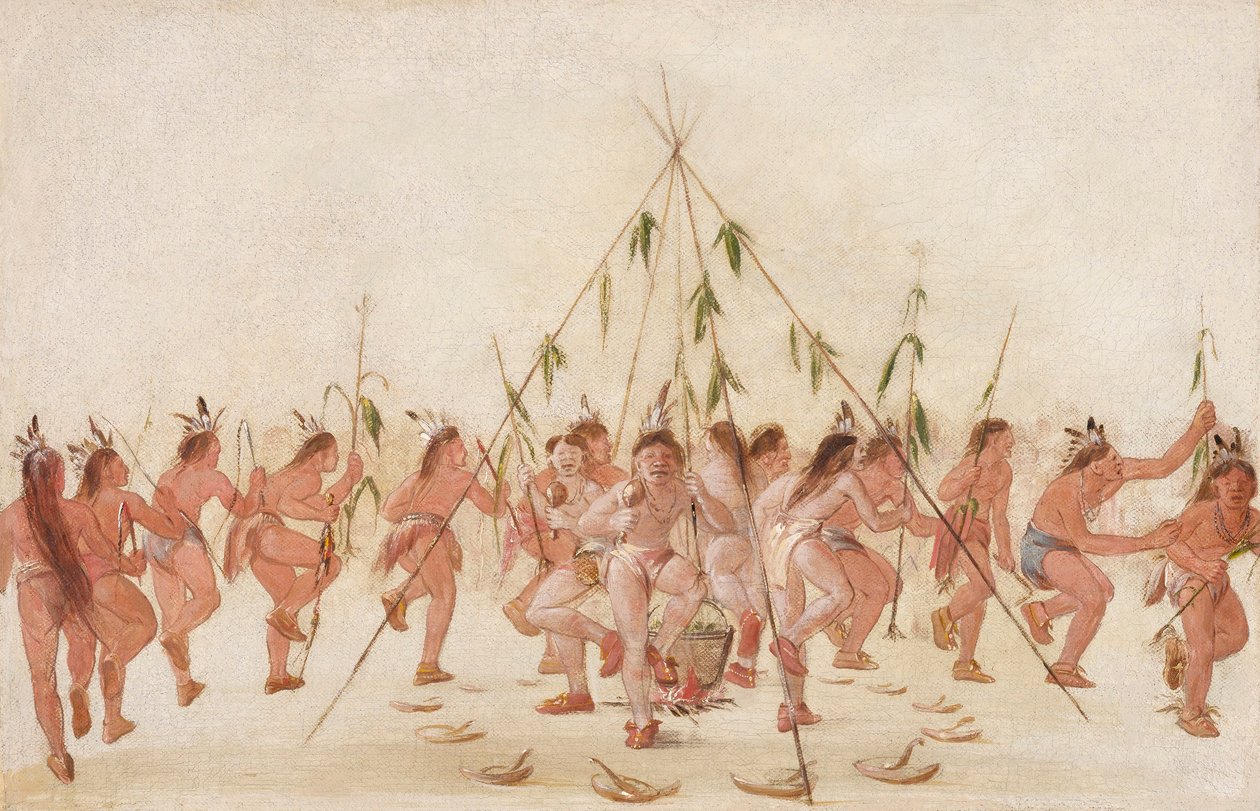 Grön majsdans, Hidatsa av George Catlin