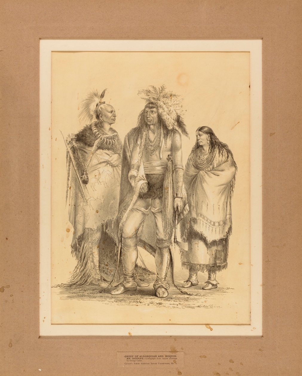Grupp av Algonquian- och Iroquoianindianer - nr 1 av George Catlin