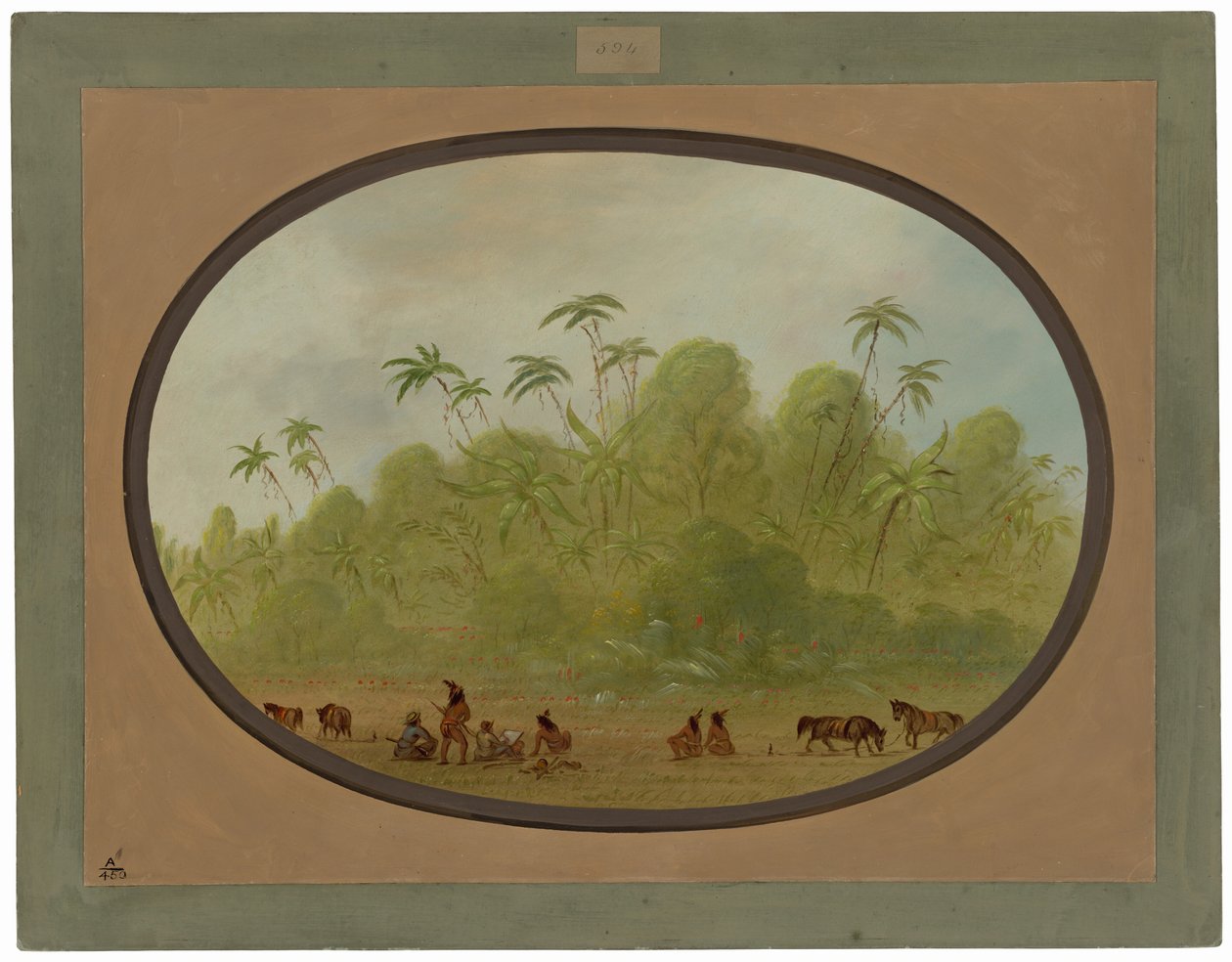 Stopp för att göra en skiss av George Catlin