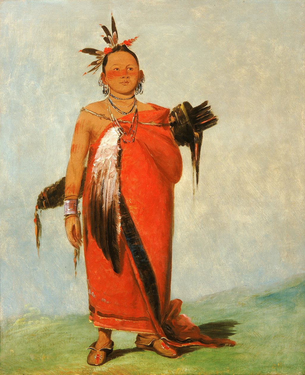 Hongs-káy-dee, Great Chief, Son of the Smoke, 1832. av George Catlin