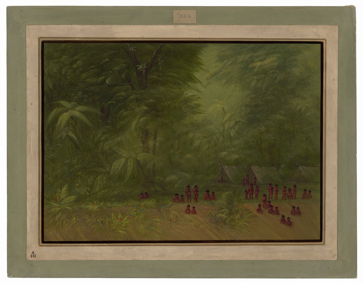 Indianläger i skogen av George Catlin