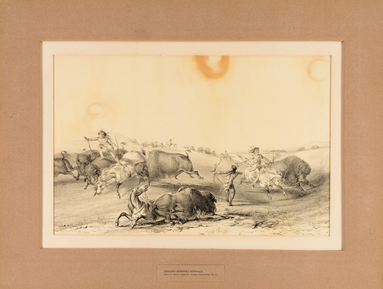 Indianer jagar bufflar - nr 7 av George Catlin
