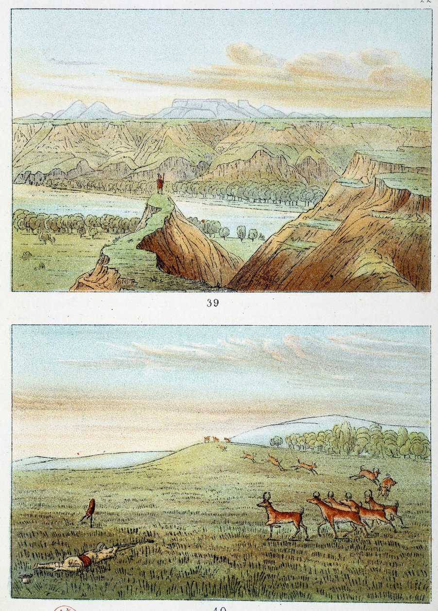 Indians of America: jakt på antilop Gravyr av George Catlin (1794-1872) av George Catlin