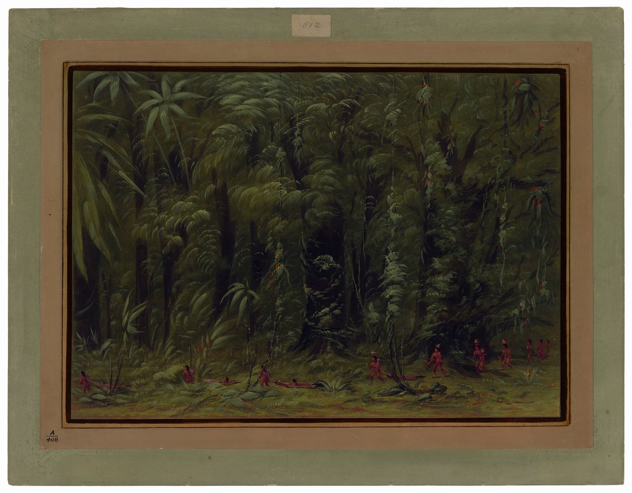 Interiör av en Amazonskog - Zurumati av George Catlin