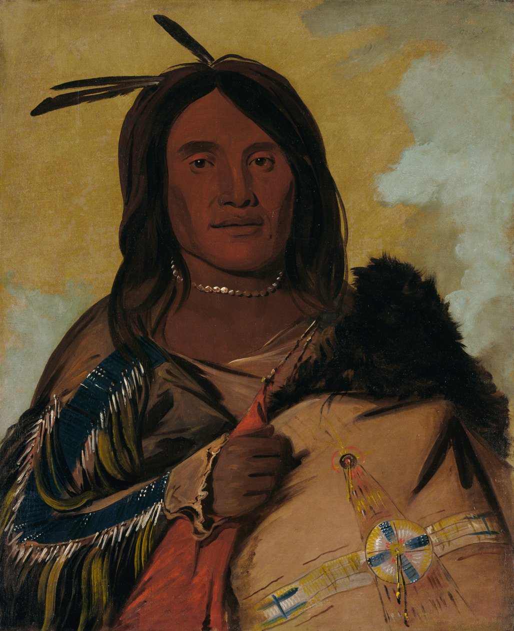 Skalmannen, en modig Oglala, 1832. av George Catlin