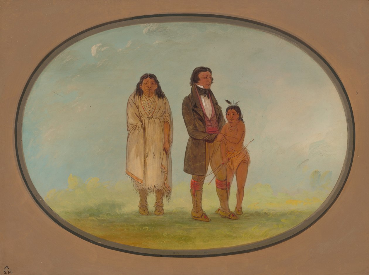 Kaskaskia chef, hans mor och son, 18611869. av George Catlin