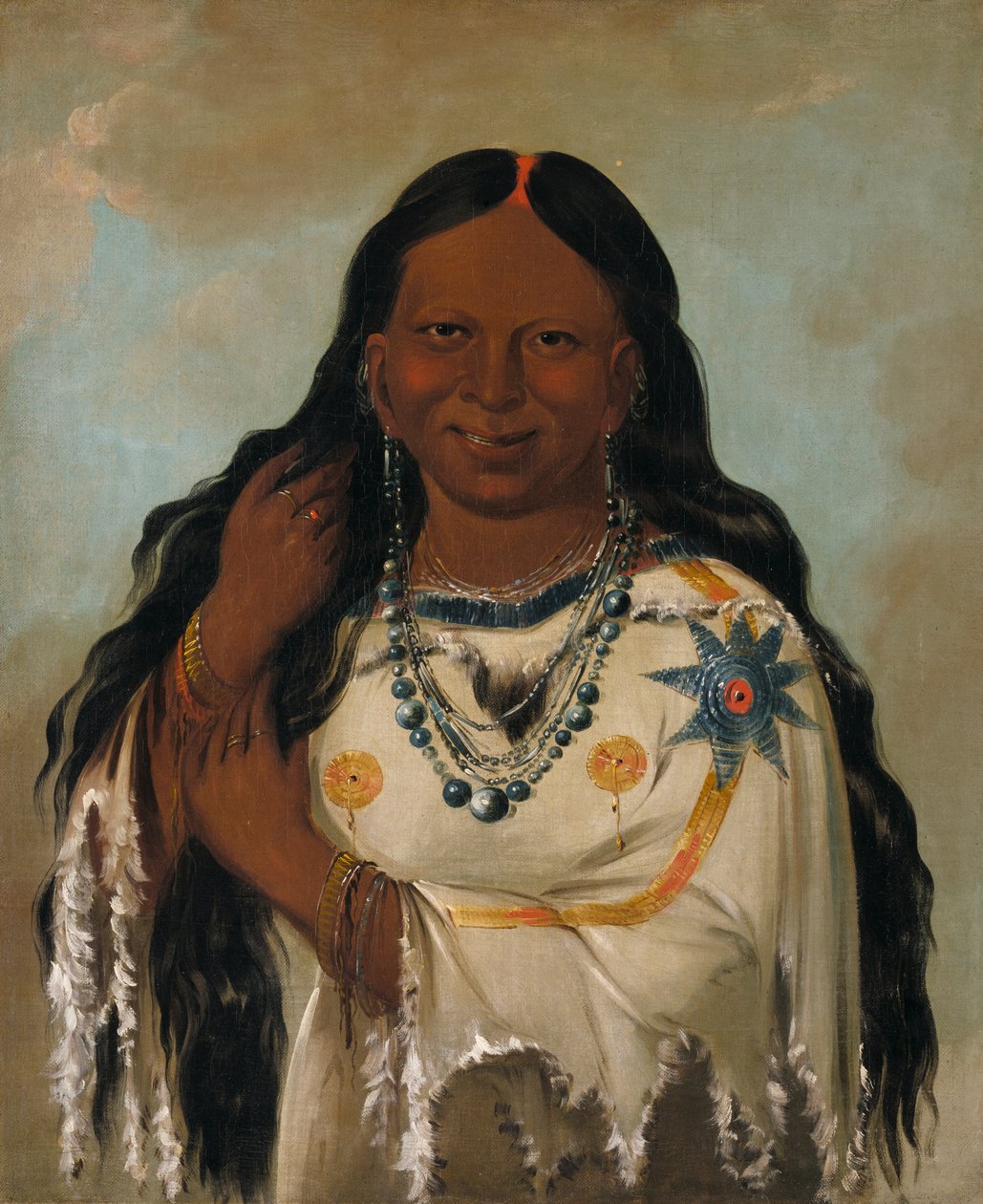 Kay-a-gís-gis, en ung kvinna, 1832. av George Catlin