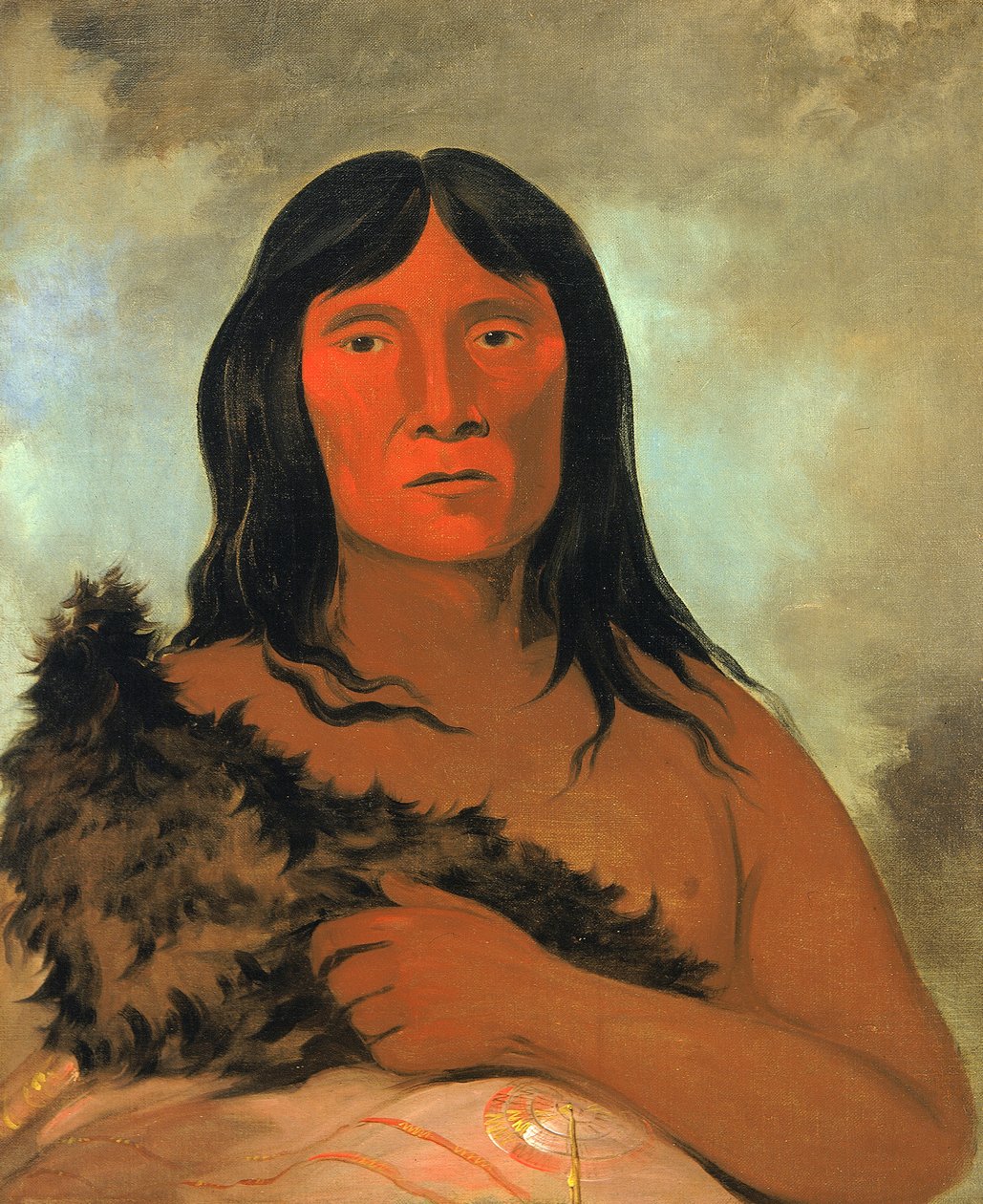 Kay-ée-qua-da-kúm-ee-gísh-kum, Han som prövar marken med sin fot, 1836. av George Catlin