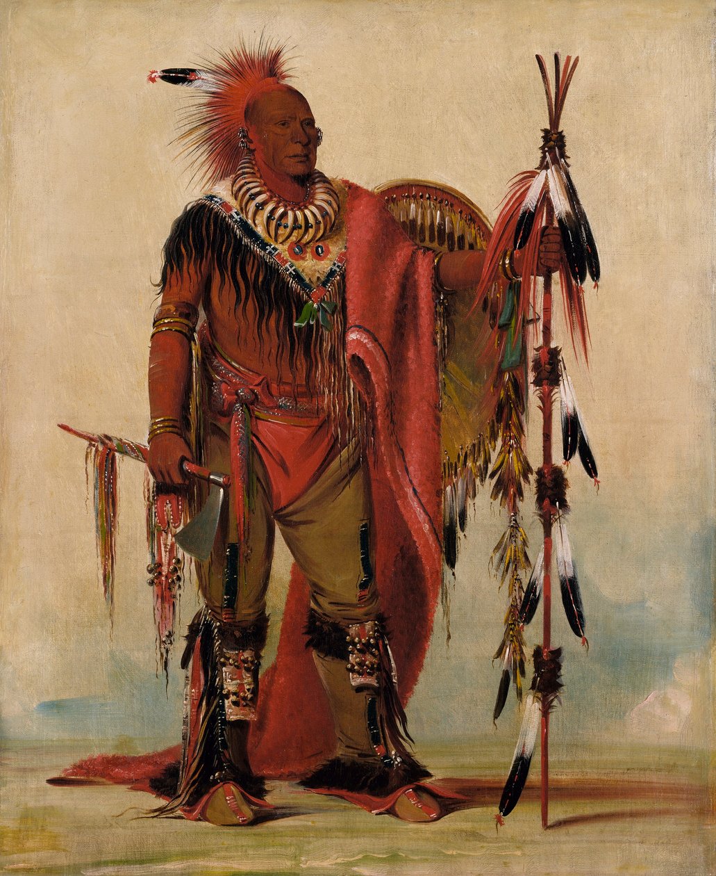 Kee-o-kúk, den vaksamma räven, stammens hövding av George Catlin
