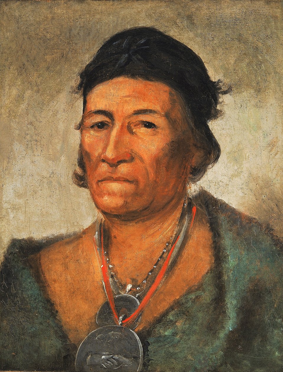 Ko-mán-i-kin, Big Wave, en gammal och framstående hövding av George Catlin